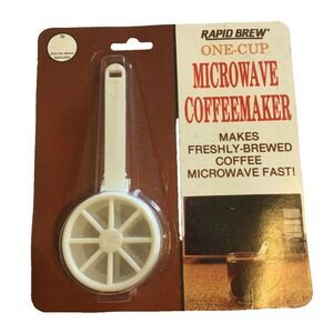 Vintage 1991 TOPS Rapid Brew One Cup Microwave Coffee Maker Model 47-333 Package